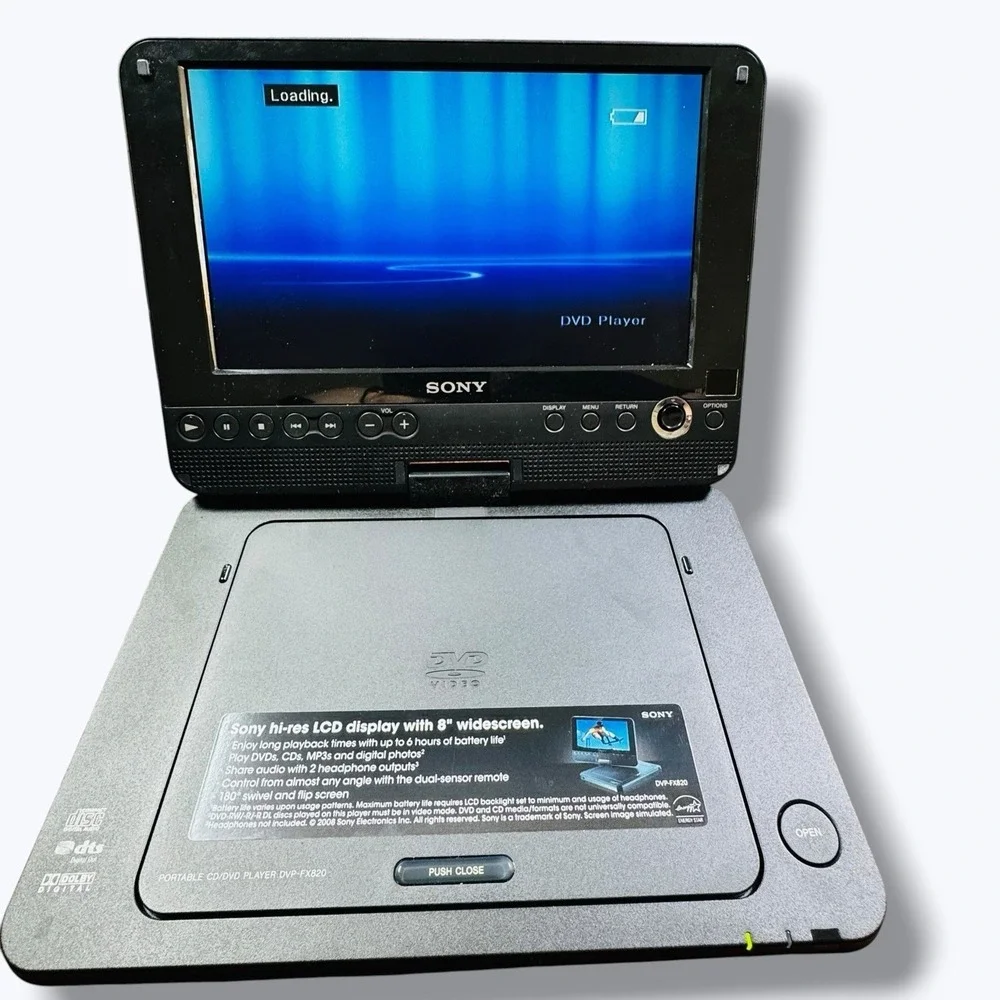 Sony DVP-FX820 Portable Swivel DVD Player 8-inch w/ Power Supply Carrying Case